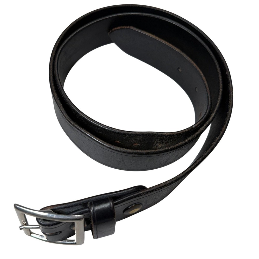 Aker Leather B08-40 Black Dress Belt Silver Buckle San Diego Made Mens Size 40